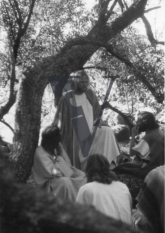 The Gospel Road, production stills, Robert Elfstrom, Jesus, preaching, black and white.