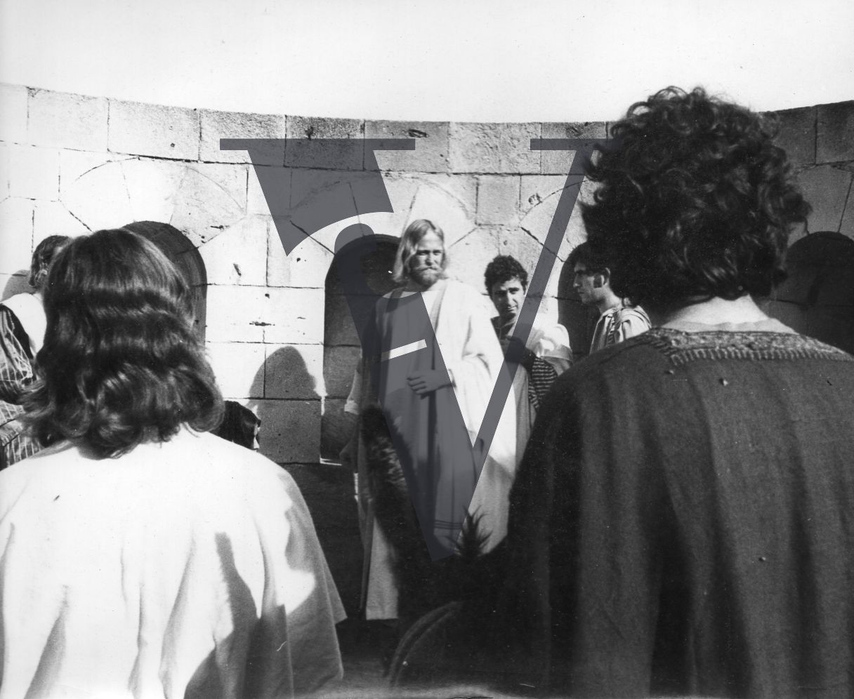 The Gospel Road, production stills, Johnny Cash, Robert Elfstrom, Jesus in crowd.