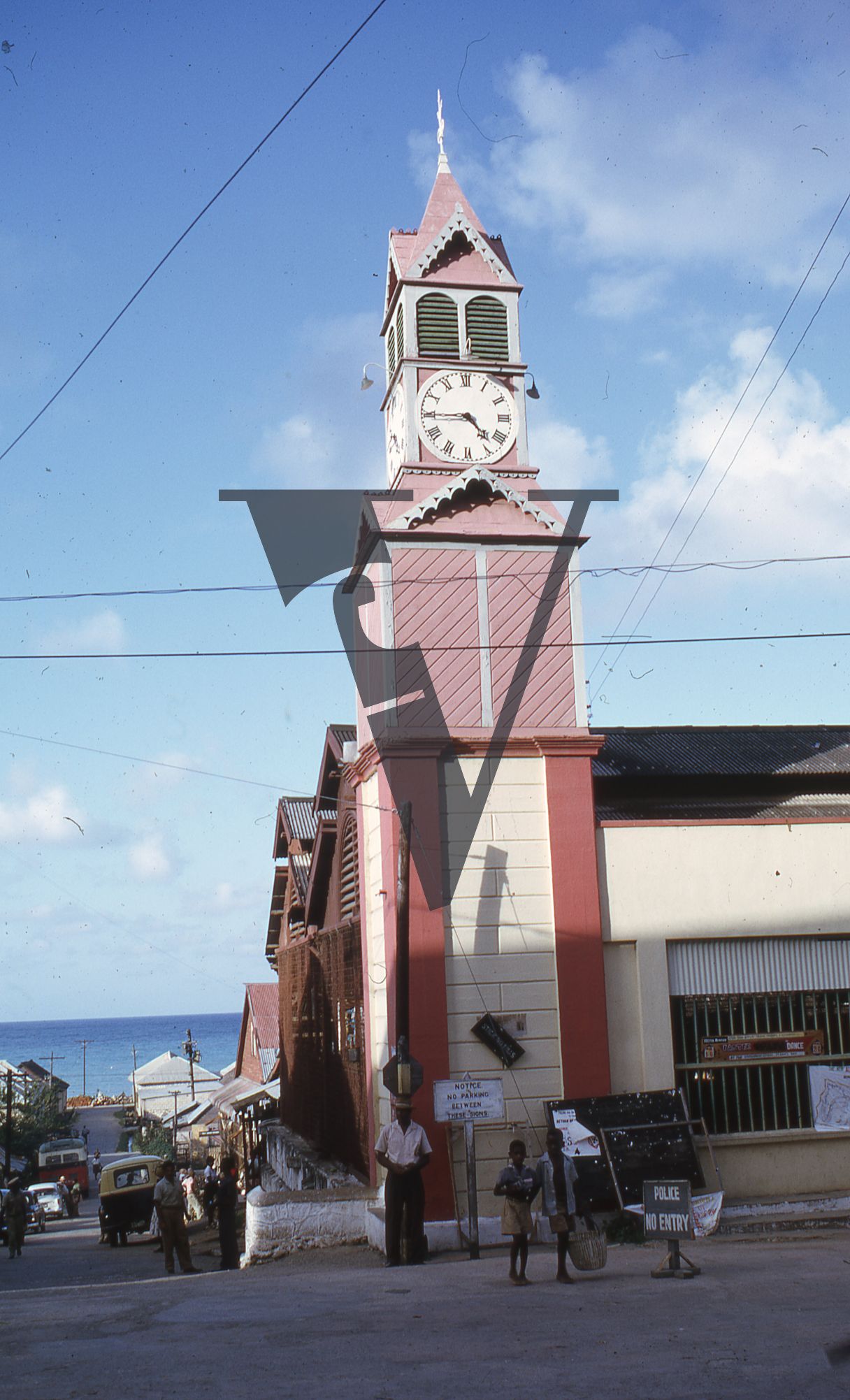 Jamaica, Clock tower and street scenes.