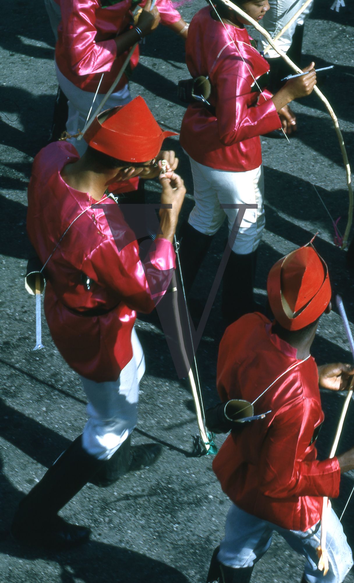 Jamaica, Men at carnival in costume.