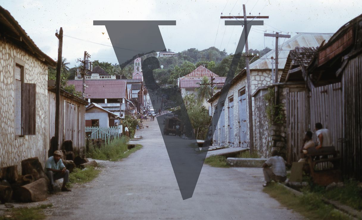 Jamaica, Long shot, street scene.