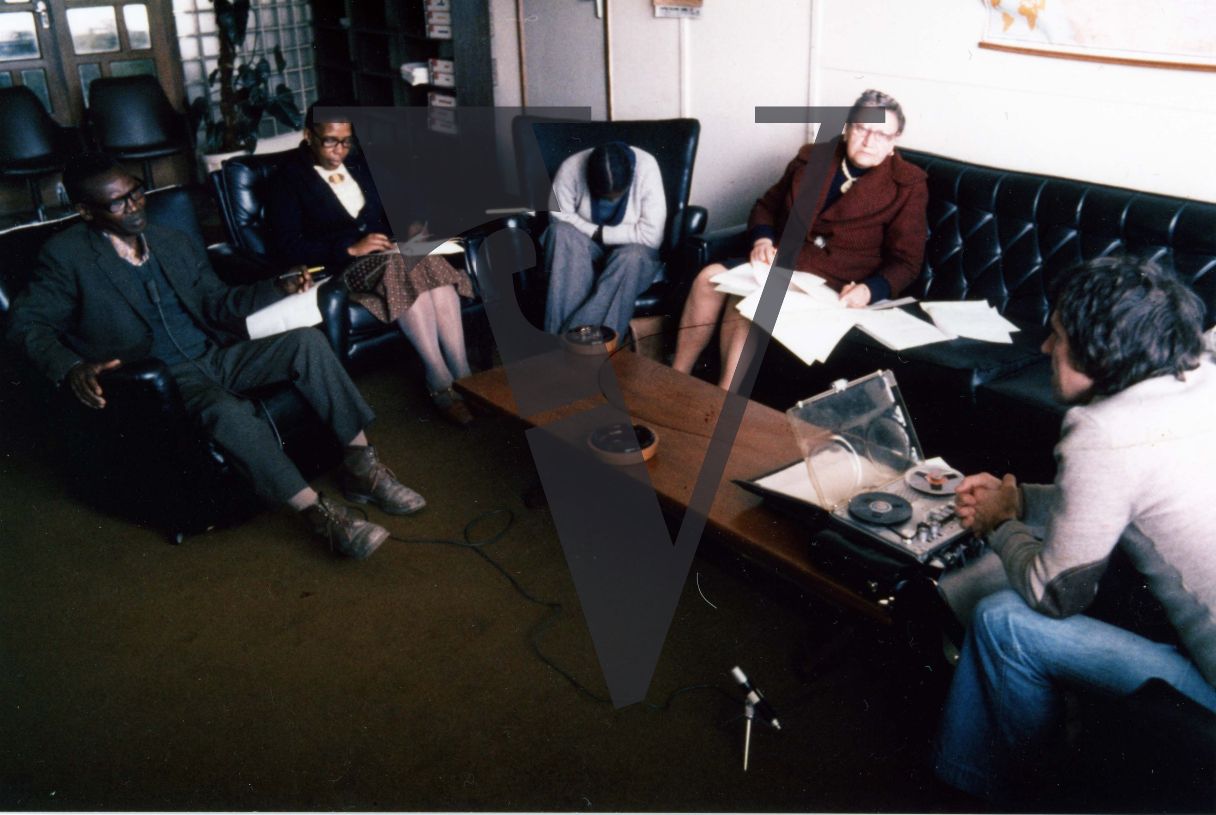 Zambia, Lusaka, ANC, group of leaders, Peter Davis recording.